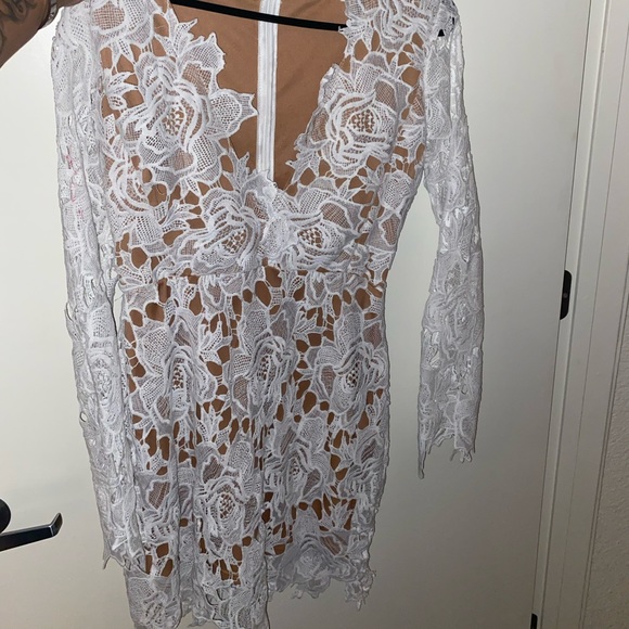 White & nude party dress - Picture 1 of 4